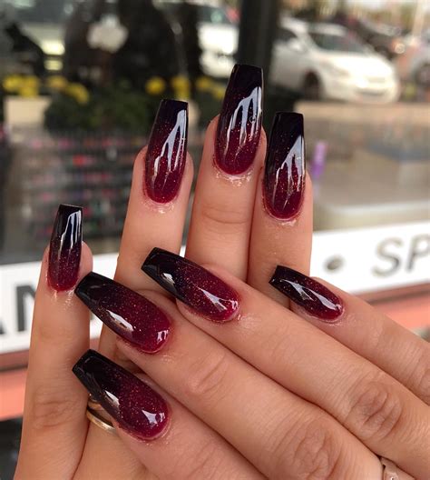 Coffin red and black ombre nails. Things To Know About Coffin red and black ombre nails. 