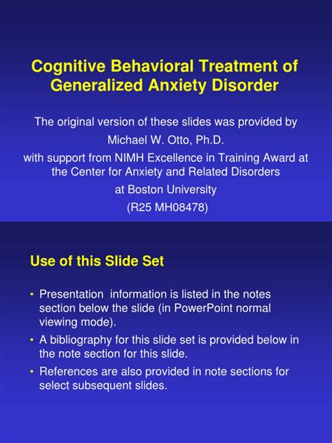 Cognitive Behavior Therapy for Generalized Social Anxiety Disorder