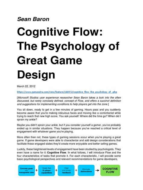 Cognitive Flow The Psychology of Great Game Design Free Tips and Tricks Guide