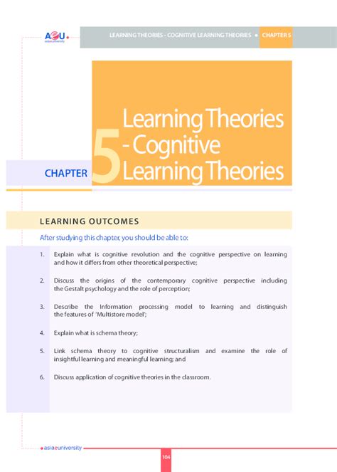 Cognitive learning theory pdf notes