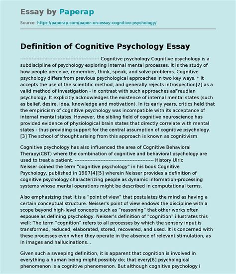 Cognitive psychology - UK Essays