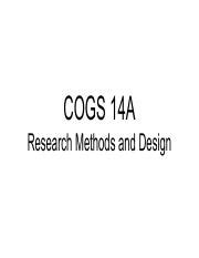 COGS 14A [A00] - Fall 2022 Cognitive Science » COGS 14A - Intro. to Research Methods () . Course Resources. Book List; Course Website on Canvas. 