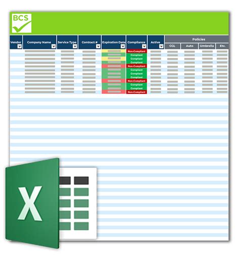 Coi Tracking Spreadsheet Template
