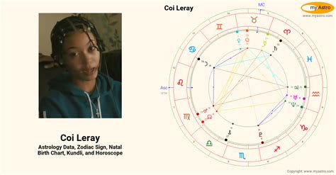 Coi leray birth chart. Across the album's 16 tracks, Coi delivers melodic verses over a multitude of genres, from rap (“No Angels,” “Bops,” “Phuck It”) to rock (“Black Rose”) to pop (“On My Way,” “My Body,” “Get Loud”), reggae (“Radioactive”), and dance (“Make My Day”). Although COI is filled with primarily bouncy, energetic beats ... 