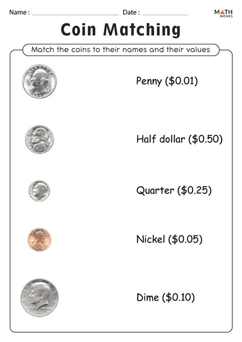 Coin Matching Worksheets Math Monks Worksheets Library