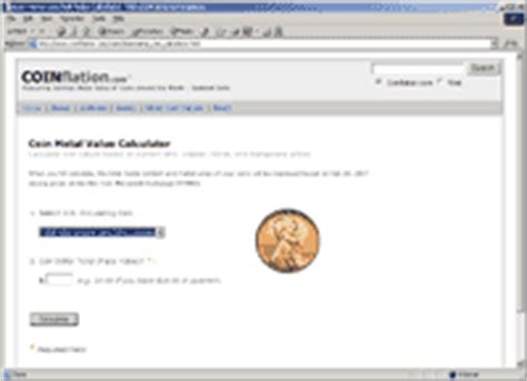 Coinflation calculator. The Sterling Silver Melt Value Calculator, shown below, can find the total silver value of sterling silver items, measured by the weight unit of your choice. The silver value is figured based on the total amount of actual silver content, not including other metals used to make sterling silver alloy. The sterling silver calculator will only show ... 