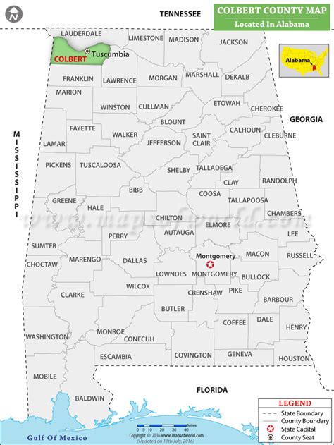 Colbert county map.  Colbert County is located in the state of Alabama, with a total po...