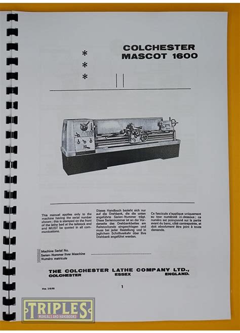 Colchester mascot 1600 lathe parts manual. - West bend bread maker manual 41085z.