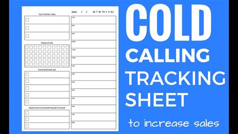 Cold Call Tracking Sheet and Tips YouTube