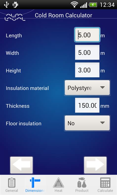 Cold Room Calculation Software: Ref Tools App : Cold Room Calculator image 1