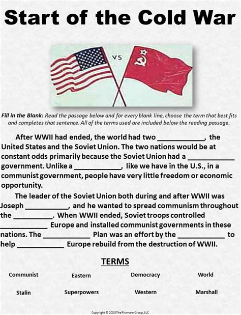 Cold War Vocabulary Worksheet Easy Tips & Tricks!