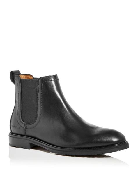 Cole Haan Black Warner Waterproof Chelsea Boots for …