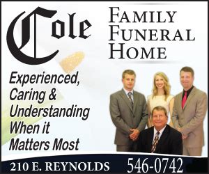 Cole funeral home ironton mo. .  ...