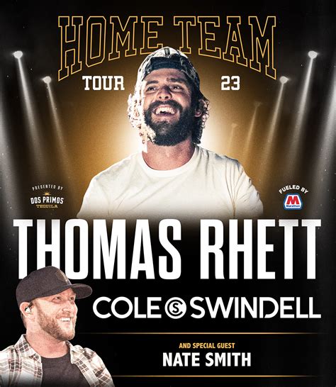 Cole swindell setlist with thomas rhett. 984 Concerts. Thomas Rhett (born: Thomas Rhett Atkins Jr., March 30 1990, in Nashville, Tennessee) is an acclaimed American country singer and songwriter. He was inspired to become a musician by his country artist father, Rhett Akins. Continuing his father’s legacy, Rhett dropped his debut album "It Goes Like This" in 2013. 