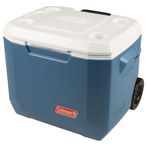 Coleman Xtreme Rolling Cooler, 50 quarts review: This Coleman cooler is like a cheap suitcase, but for beer. With plastic wheels and a telescoping handlebar, the Coleman Xtreme Wheeled Cooler ...