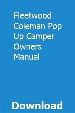 Coleman pop up camper owners manual. - César vallejo, la escritura y lo real.