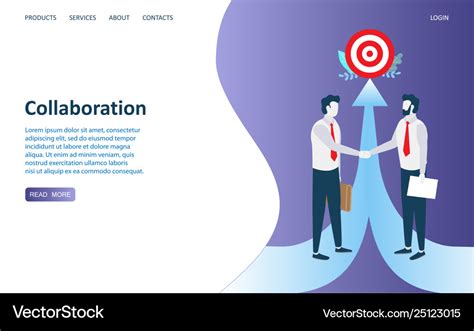 Collaboration website landing page design Vector Image