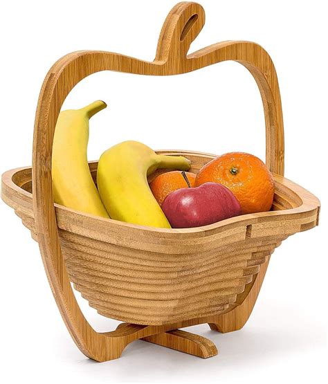 Collapsible Folding Wooden Fruit Basket Bowl Christmas Tree