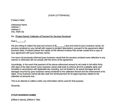 Collection Letter Template 7+ Download Documents for PDF