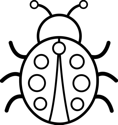 Collection of Ladybug Outline (68) - Clipart Library