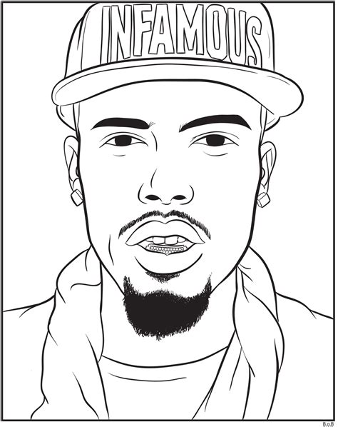 Collection of Rapper Coloring Pages Free Printable