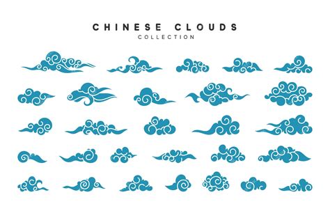 Collection of blue clouds in Chinese style Collection of blue clouds in