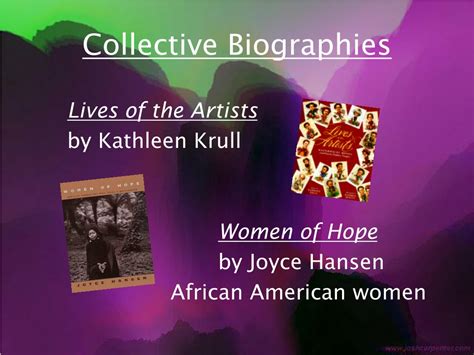 Collective biographies are a