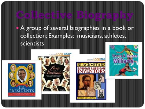 Collective biography is a