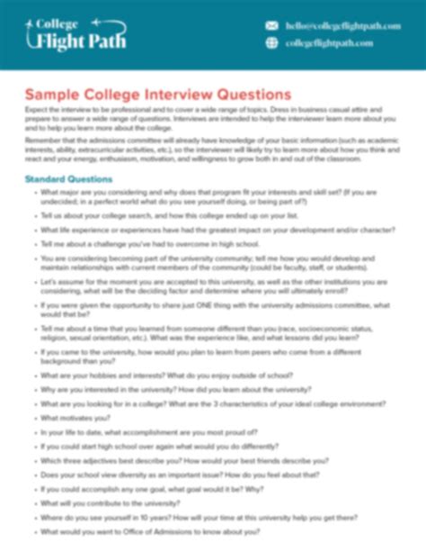 College Interview Practice Questions And Strategies