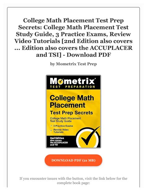 College Math Placement Test Prep Secrets College Math Placement Test