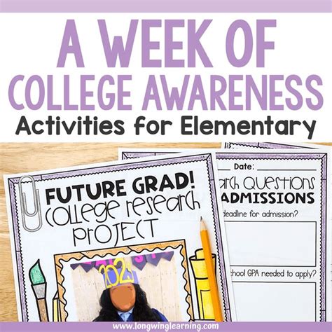 College Week Activities For Elementary - Longwing Learning