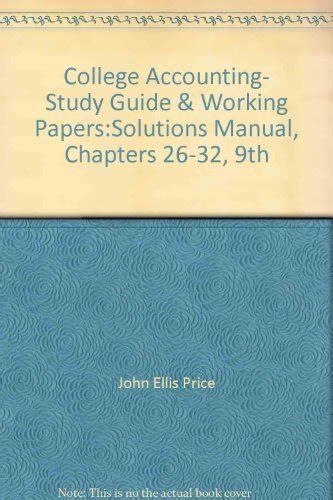 College accounting study guide working papers solutions manual chapters 14 25. - Lab manual for principles of general chemistry 9th edition.