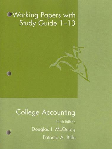 College accounting working papers with study guide 1 13. - Stephen goode differential equations solution manual.