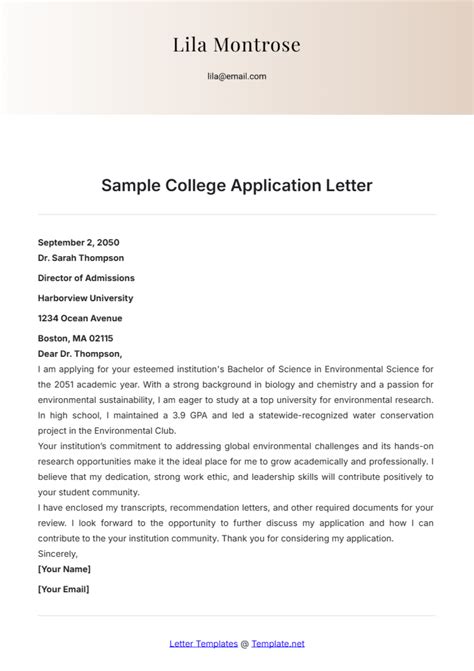College application letter sample.  This article will cover everything you need to know ...