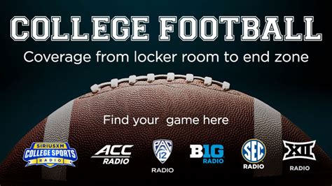 Click here for upcoming games & schedules. College football is on SiriusXM. What channel is the College Football Playoff on Sirius XM? From the New Orleans Bowl all the way to the College Football Playoff national championship on Jan. 7, SiriusXM is set to broadcast games on ESPN U Radio (Ch. 84), as well as ESPN Radio (Ch. 80).