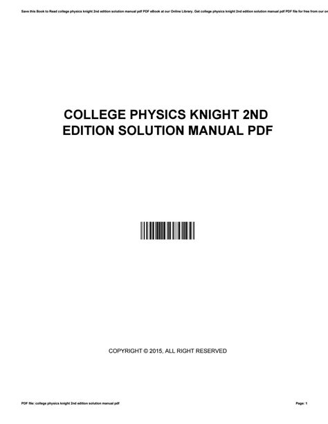 College physics knight solutions manual vol 2. - The 21st century lifeskills handbook car and driver the 21st.