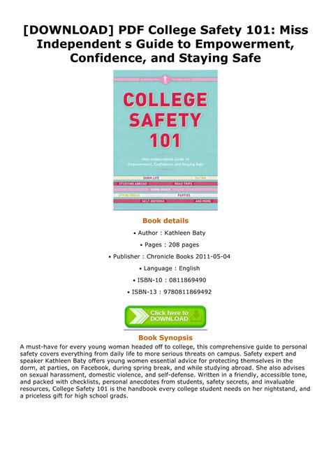 College safety 101 miss independents guide to empowerment confidence and staying safe. - Redegørelse for den nuværende situation vedrørende narkotika- og alkoholmisbrug samt bekæmpelse heraf.