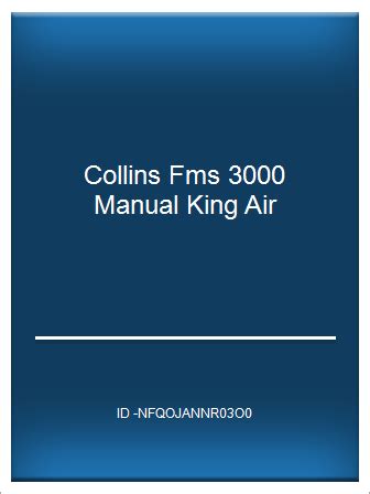 Collins fms 3000 manual king air. - Louie giglio indescribable study guide for kids.