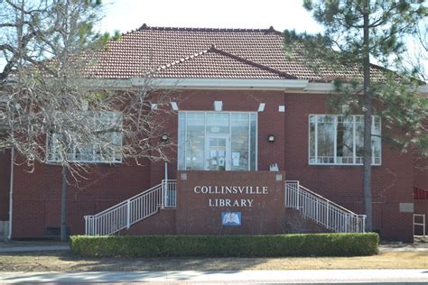 Collinsville library. Collinsville Library 1223 W Main Collinsville, OK 74021 Directions From Highway 169, go west on Highway 20, which becomes Main Street as it passes through Collinsville. The library is located on the corner of 13th … 