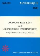 Colloque paul lévy sur les processus stochastiques. - Atlas historique et culturel de l'europe.
