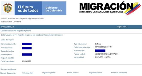 Colombia Check MIG Form in PDF Visas For Future application form