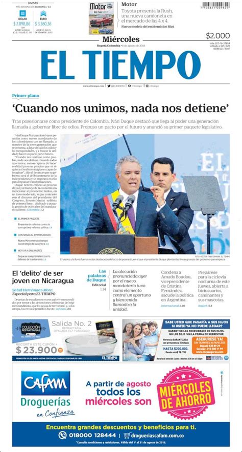 Colombia noticias el tiempo. Noticias sobre Cartagena artículos, videos, fotos y el más completo archivo de noticias de Colombia y el mundo. 
