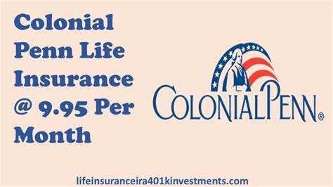 Colonial Penn Life Insurance 9 95 Per Month
