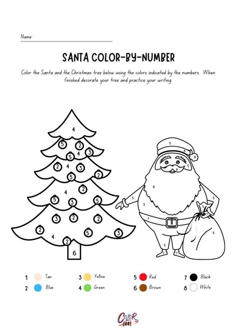 Color By Number Christmas Coloring Pages Get Coloring Pages