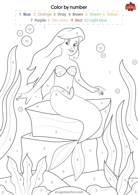 Color By Number Disney Princess Pages Best Coloring Pages