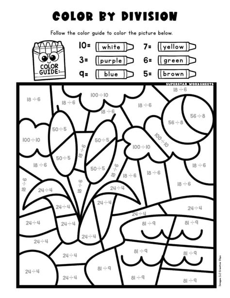 Color By Number Division Worksheet