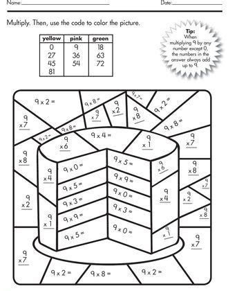 Color By Number Multiplication Best Coloring Pages For Kids Math