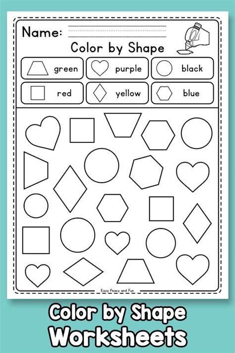 Color By Shapes Worksheet