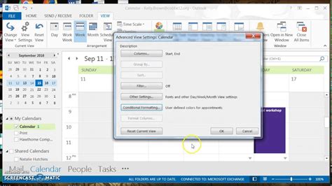 Color Code Outlook Calendar using Conditional Formatting YouTube