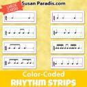 Color Coded Rhythm Pattern Cards Susan Paradis Piano Teaching ResourcesSusan Paradis Piano